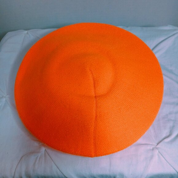 Stretchy Solid Orange Beret - Picture 3 of 4